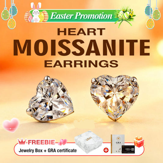 Easter promotion - Buy 1 Get 1-Heart Moissanite Earrings– GRA Certified Brilliance – Free Luxury Jewelry Box – Perfect Holiday Gift to Sparkle Your Season!