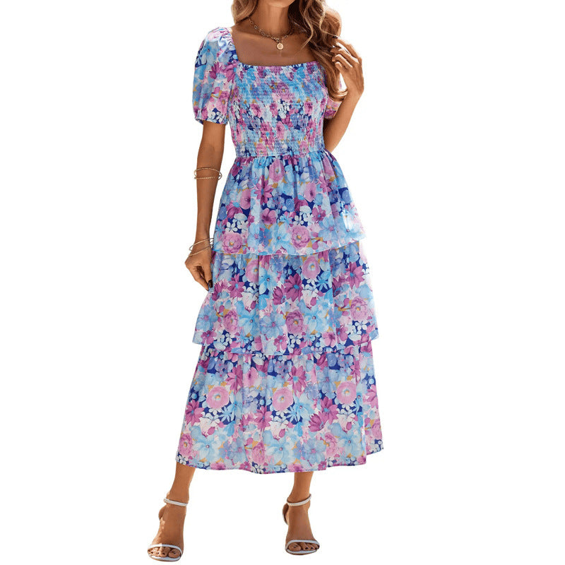 BloomBelle – Vintage Floral Smocked Dress