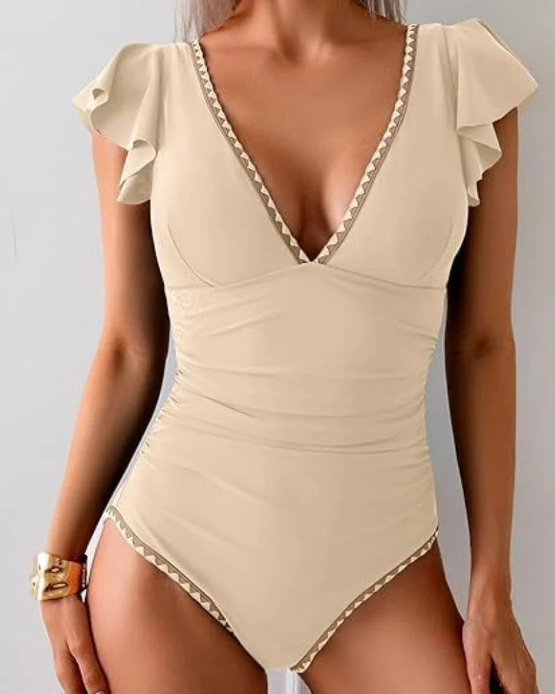 BellaRuffle – V-Neck One-Piece Swimsuit