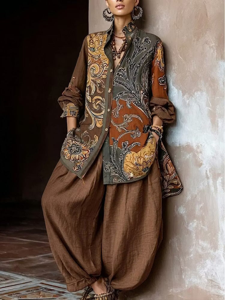 BohoCrest – Vintage Printed Two-Piece Set