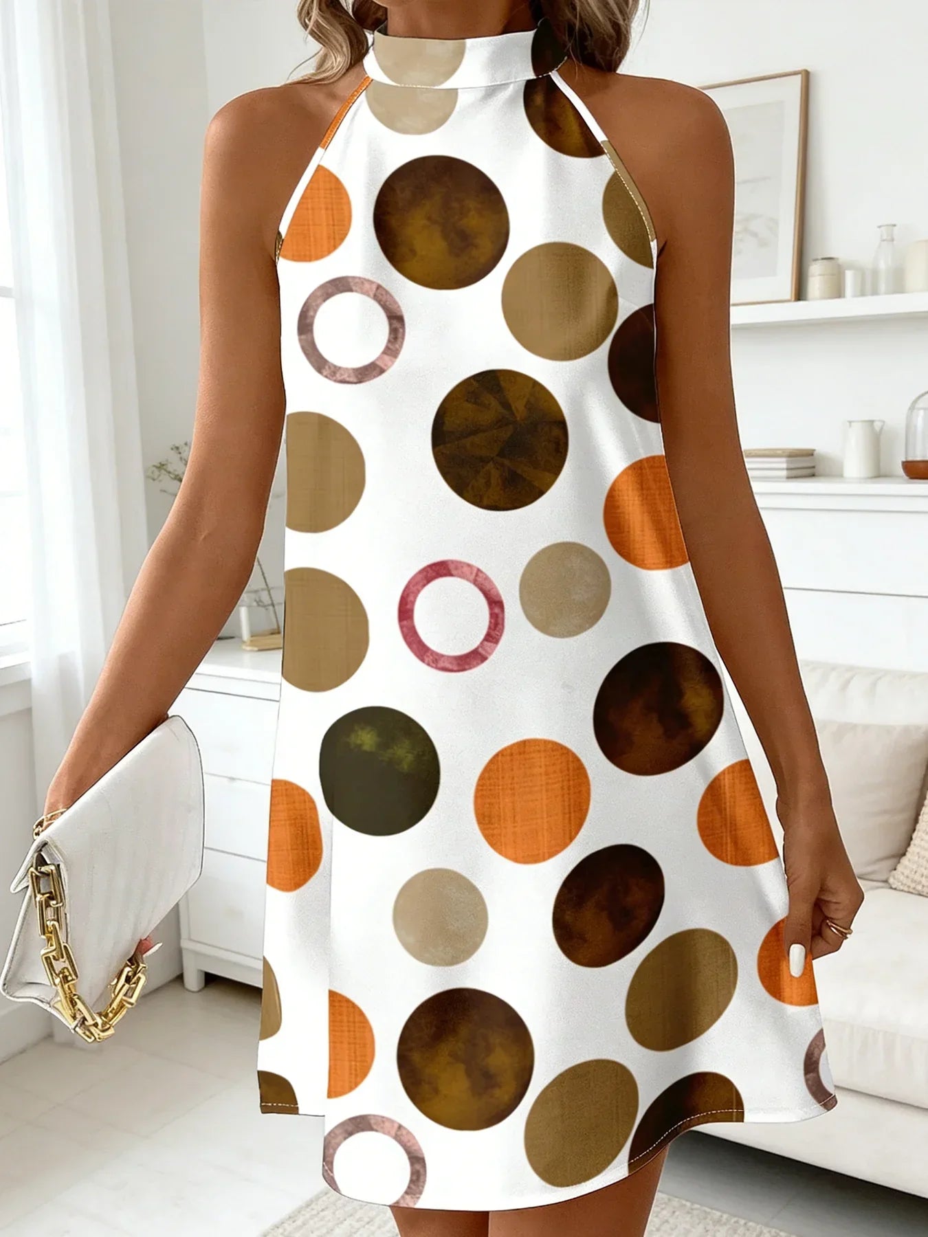 MuseCharm – Sleeveless Polka Dot Sundress