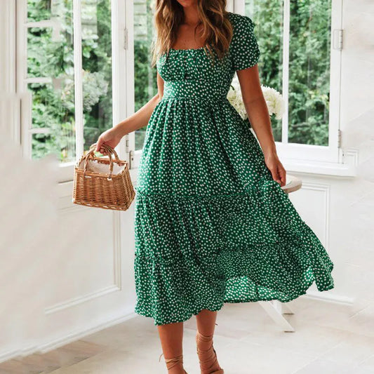 BelleCharm – Vintage Puff Sleeve Sundress