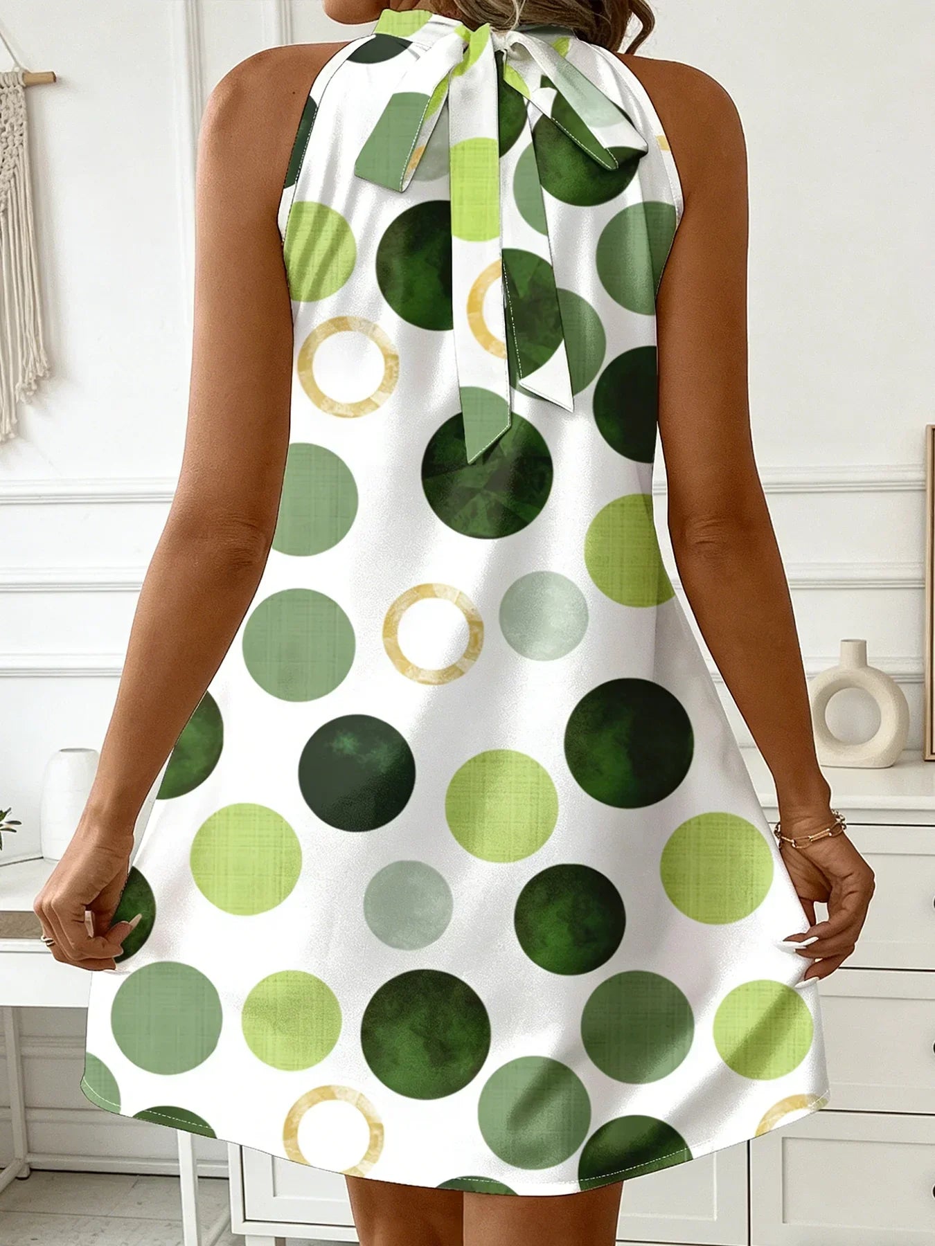 MuseCharm – Sleeveless Polka Dot Sundress