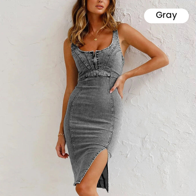 ChicCurve – Elegant Slim Fit Denim Dress