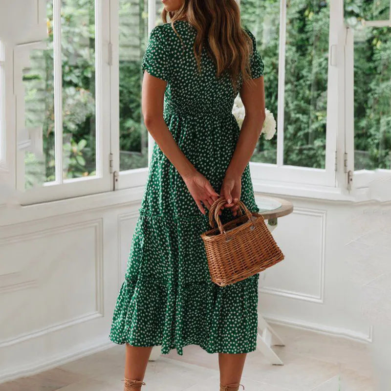 BelleCharm – Vintage Puff Sleeve Sundress