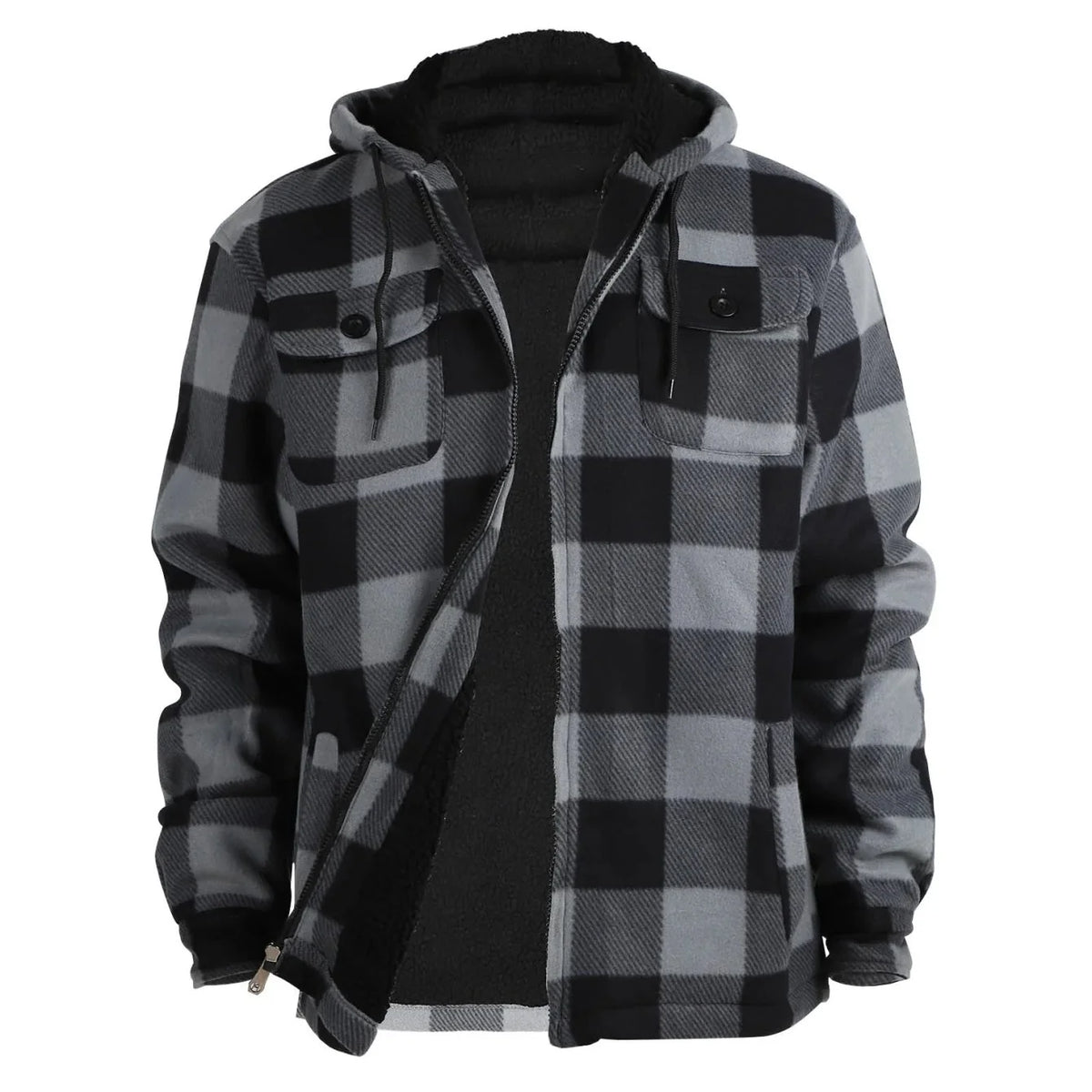EmberLoom – Men’s Crimson Plaid Cold-Weather Jacket