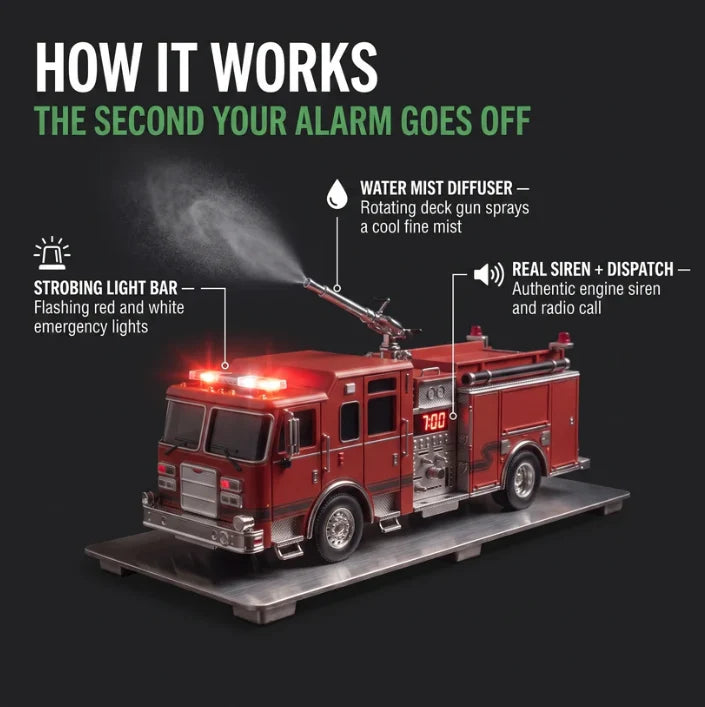 PullCord – Die-Cast Fire Truck Alarm Clock