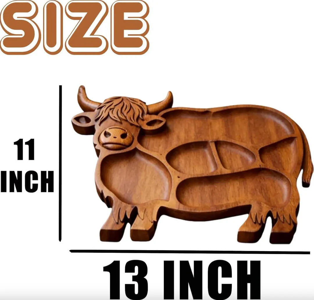 RusticGraze – Highland Cow Wooden Charcuterie Board