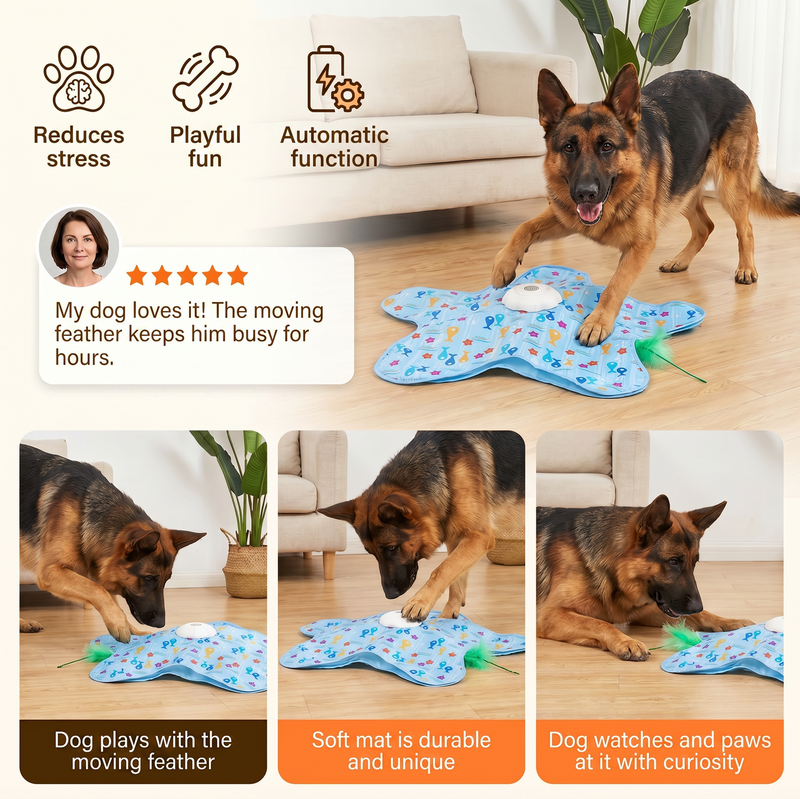 TailTrek – Interactive Moving Feather Pet Toy
