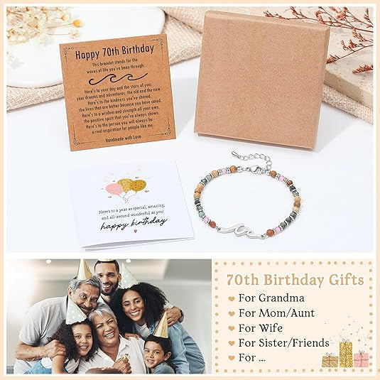 OceanGrace – Dainty Gemstone Wave Bracelet