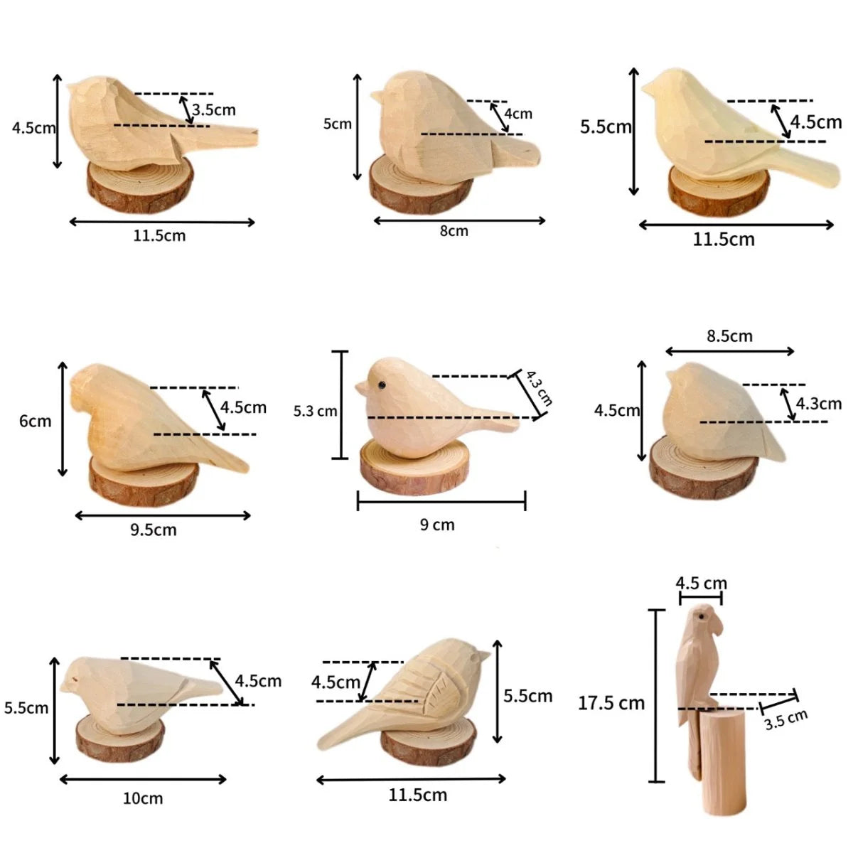 CraftedWings – Hand-Carved Wooden Bird Set