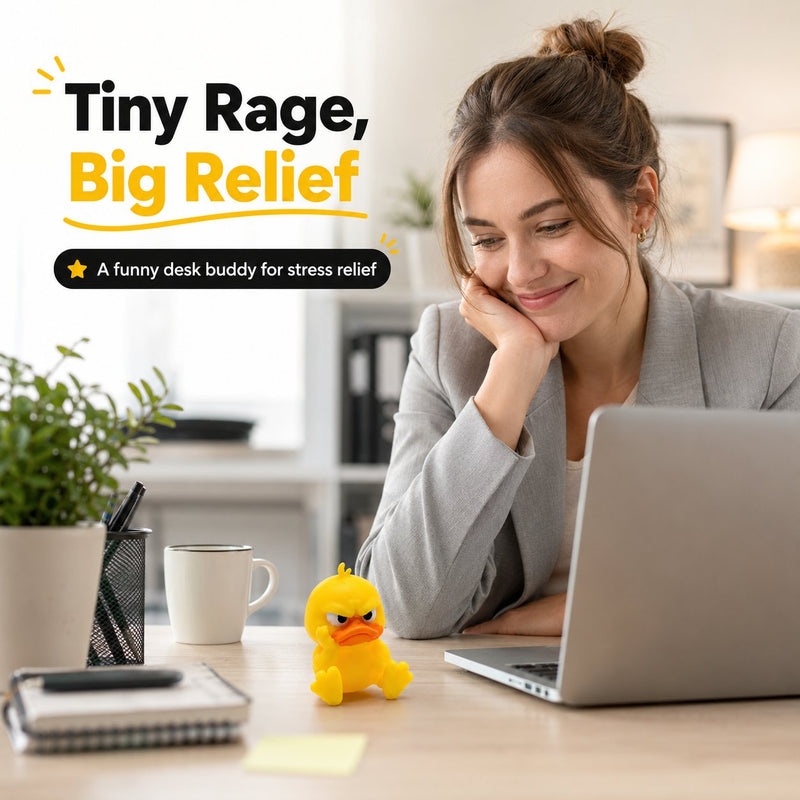 MoodQuack – Funny Angry Duck Desktop Figurine