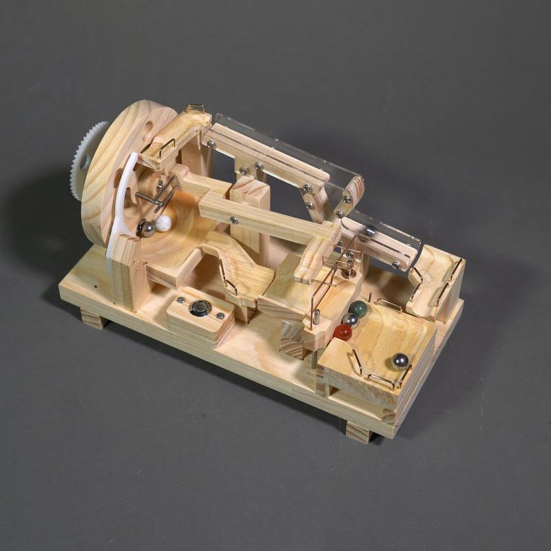 DIY Mortise and Tenon Wooden Marble Run Building Block Toy, Mechanical Model, Educational and Creative Assembly, Handmade Wooden Craft, Home Decoration, and Educational Gift