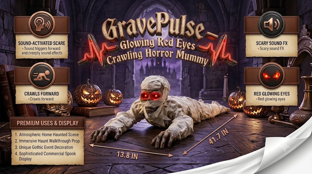 GravePulse – Glowing Red Eyes Crawling Horror Mummy