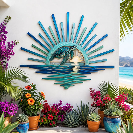 SunsetTurtle – Coastal Sea Turtle Wall Art
