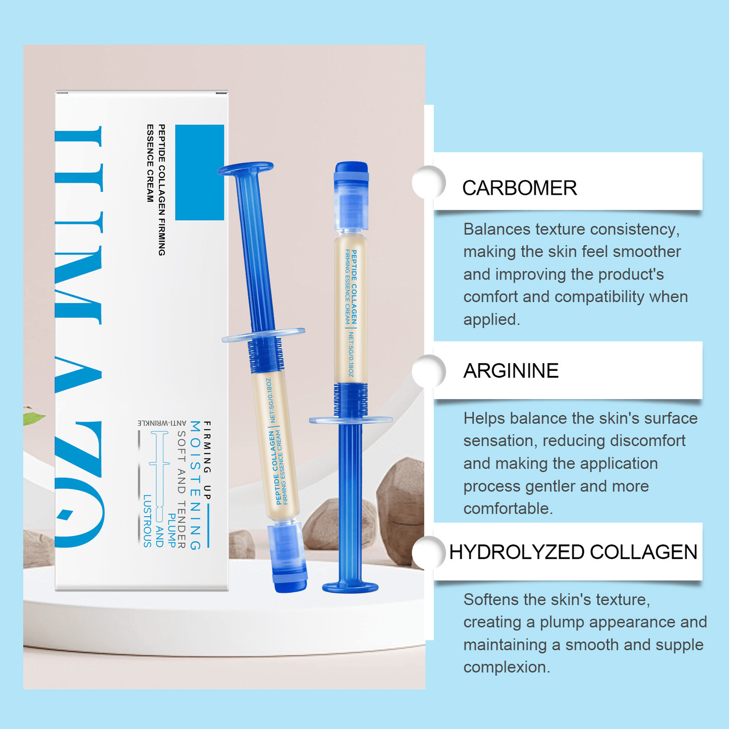Polypeptide Collagen Elastic Essence Cream Moisturizing Hydrating Firming Low Irritating Serum