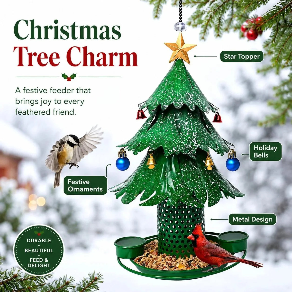 FestivePerch – Premium Christmas Tree Bird Feeder
