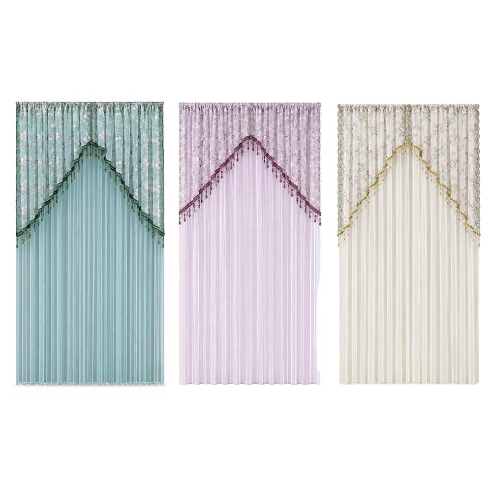 Bloomveil – Floral Embroidery Door Curtain