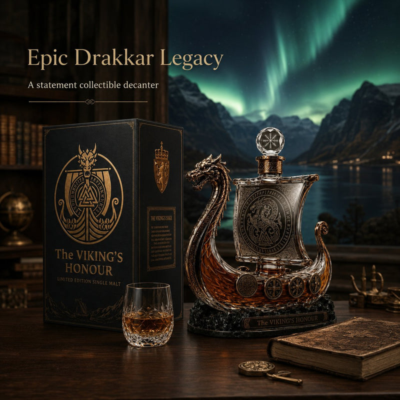 NorseLegacy – Crystal Dragon Ship Whiskey Decanter