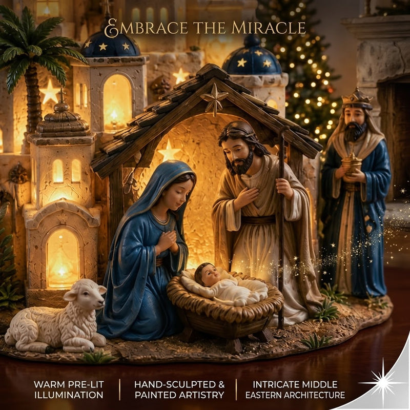 HolyLume – Detailed Nativity Church Light Decor