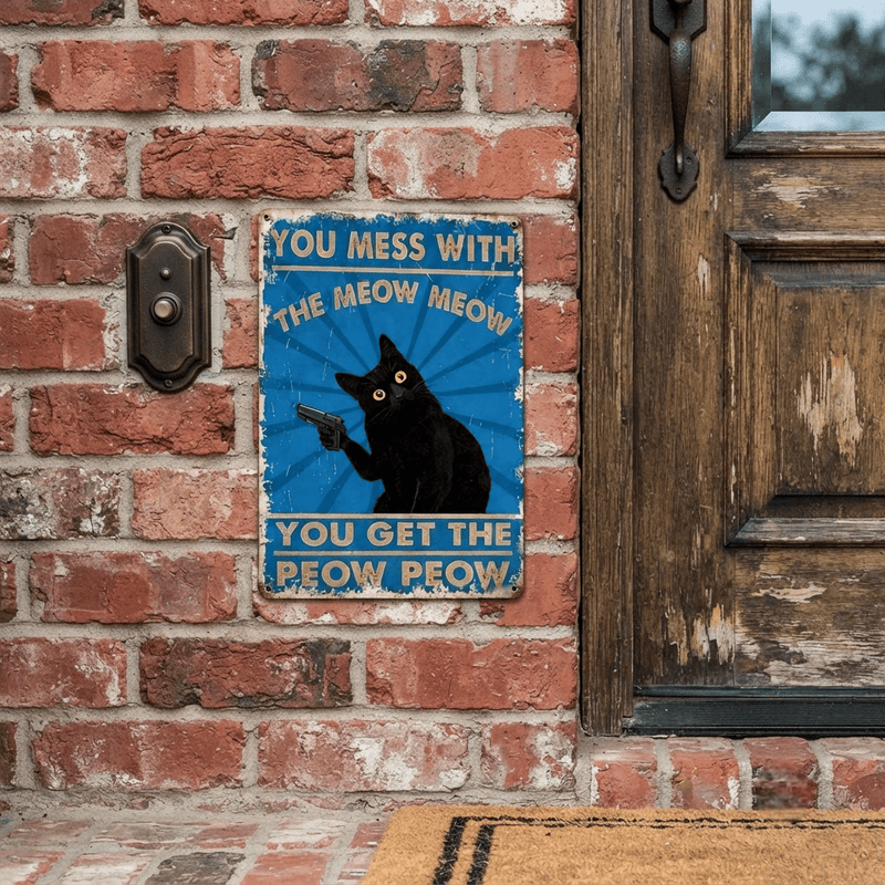 RebelPaws – Vintage Meme Cat Wall Sign