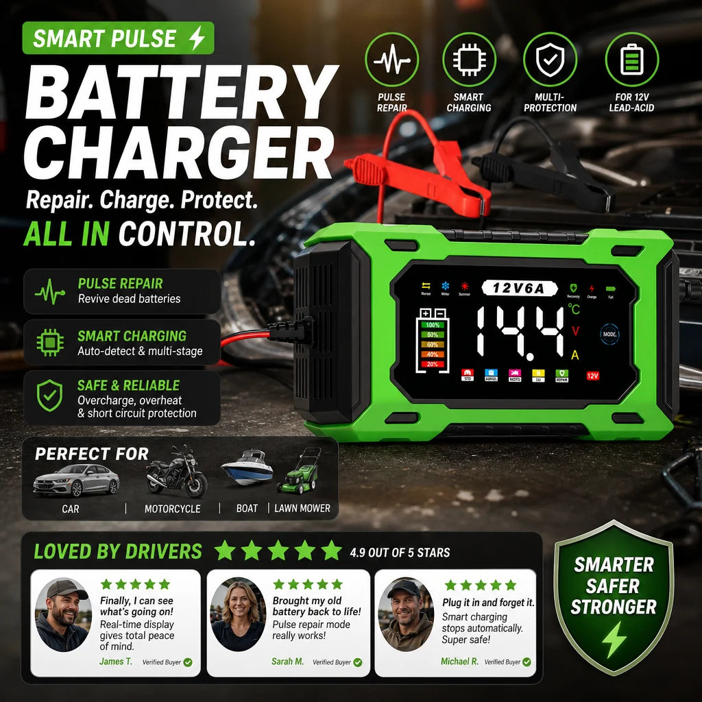 AutoVolt – 12V Smart Battery Charger & Repairer