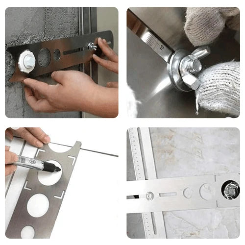 TileCraft – Stainless Steel Hole Marking Ruler