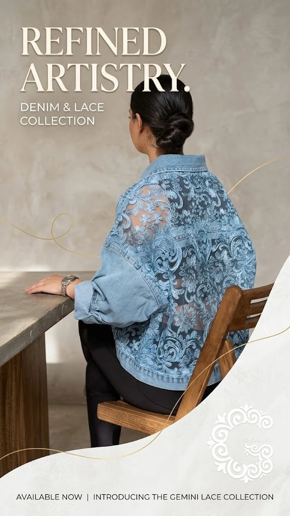 LaceMuse – Premium Floral Lace Denim Jacket