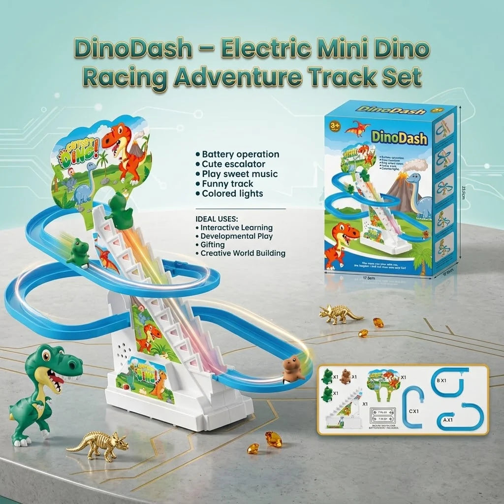 DinoDash – Electric Mini Dino Racing Adventure Track Set