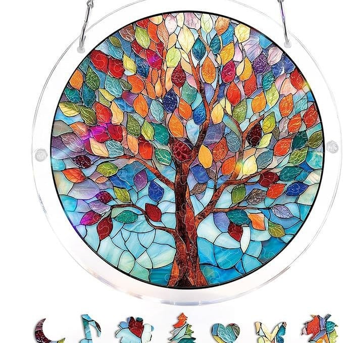 EmeraldFlame – Acrylic 80 Pcs Suncatcher Puzzle