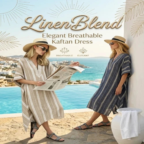 LinenBlend – Elegant Breathable Kaftan Dress