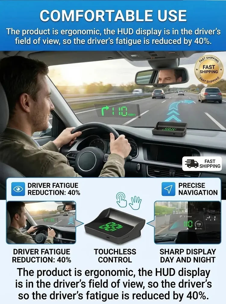 DriveSight – Smart GPS Head-Up Display Speedometer