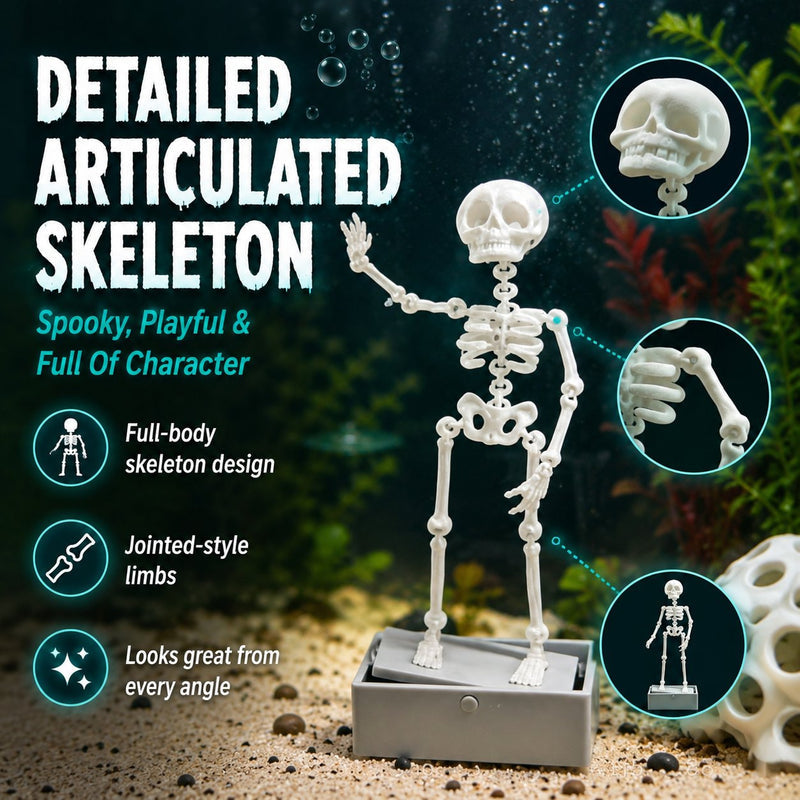 AquaBones – Dancing Skeleton Aquarium Ornament