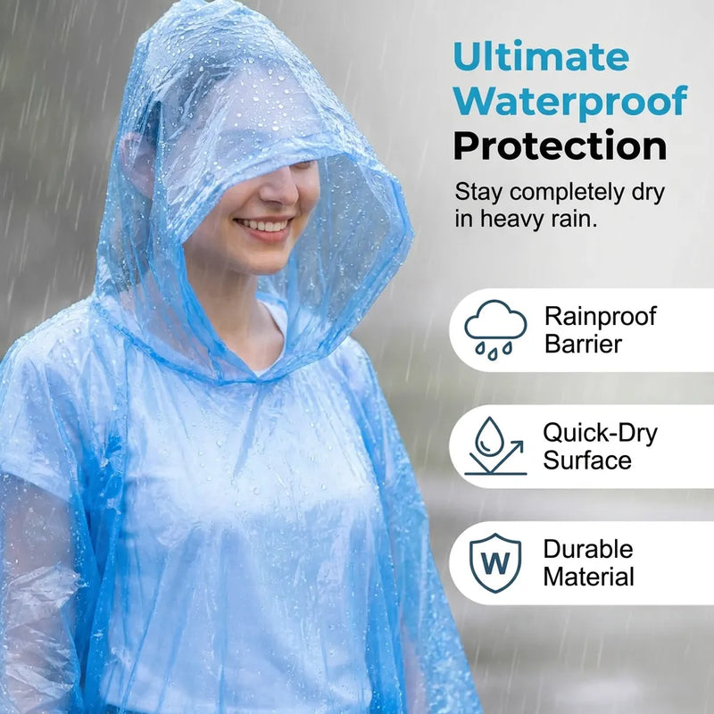 RainPod – Compact Hooded Rain Poncho with Keychain Case