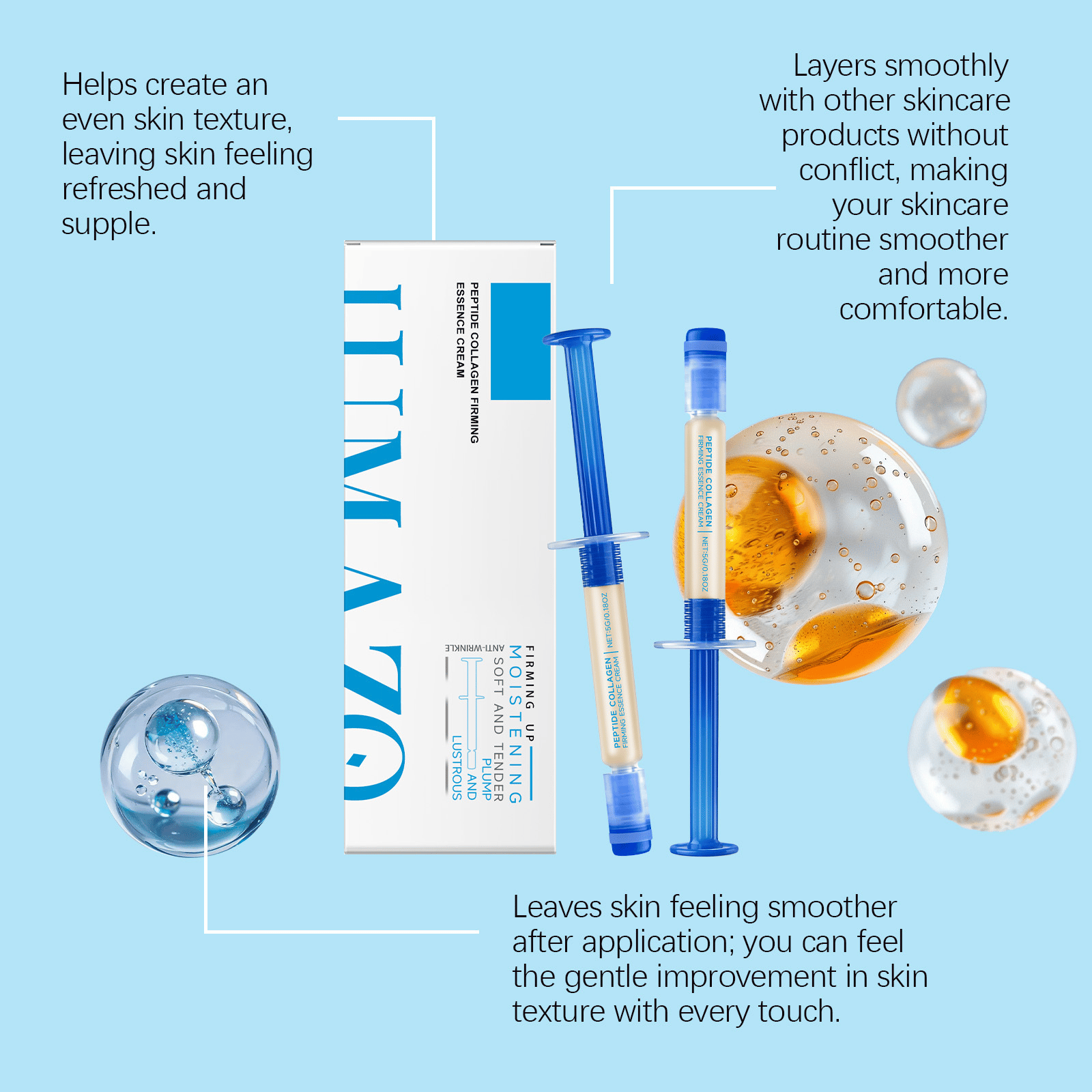 Polypeptide Collagen Elastic Essence Cream Moisturizing Hydrating Firming Low Irritating Serum