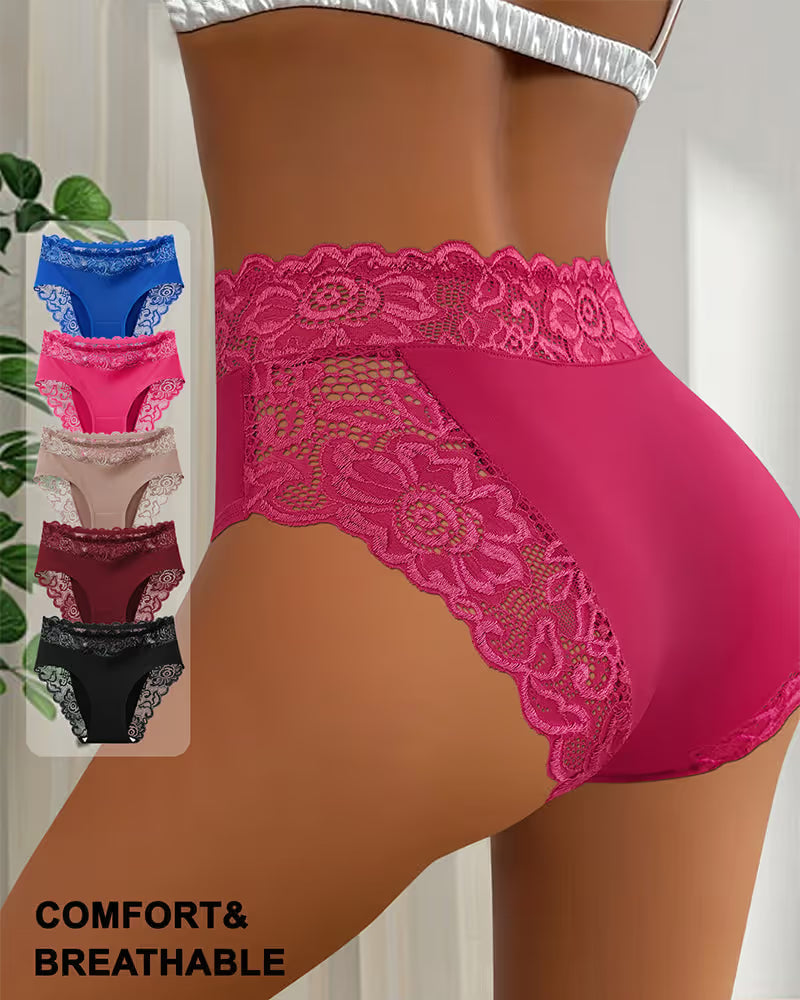 SilkenCharm – Delicate Lace Mid-Rise Panties