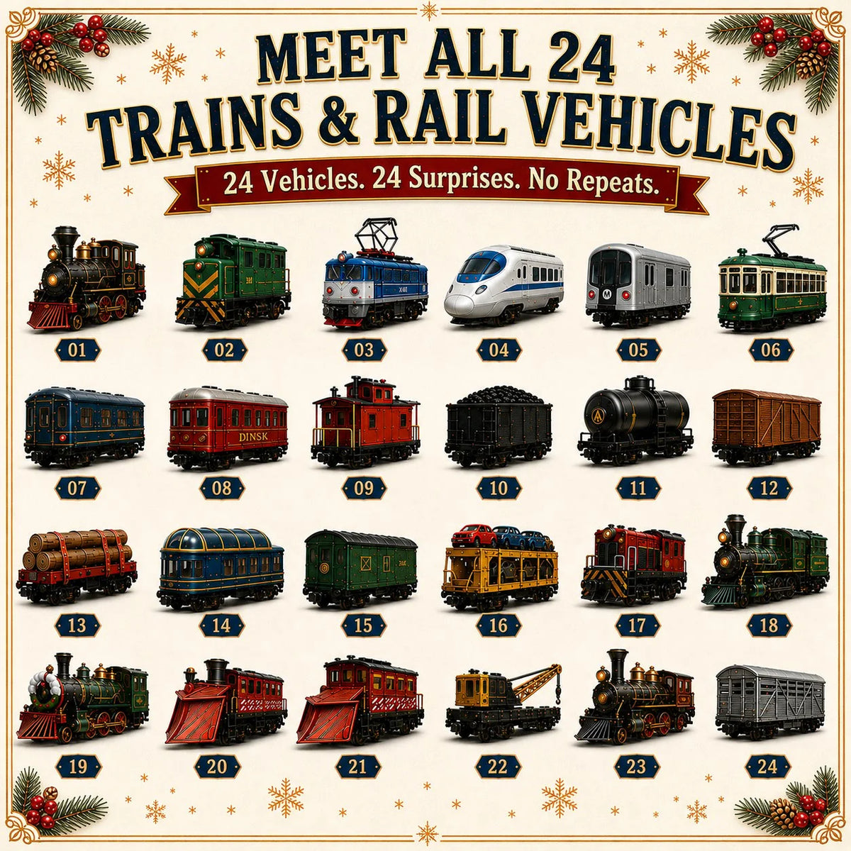 RailCrest – 24-Day Trains & Rail Vehicles Advent Calendar 2026