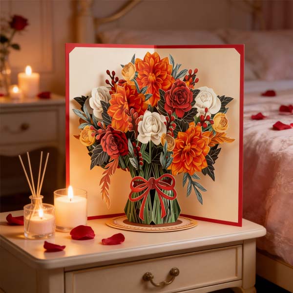 🌼💌 Forever-Blooming 3D Flower Pop-Up Card– Personalized Love Message & Everlasting Bloom 🎁
