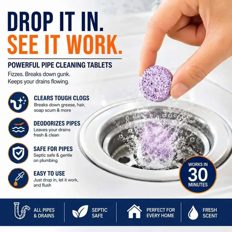 DrainEase – 2-in-1 Concentrated Drain Cleaner Tablets