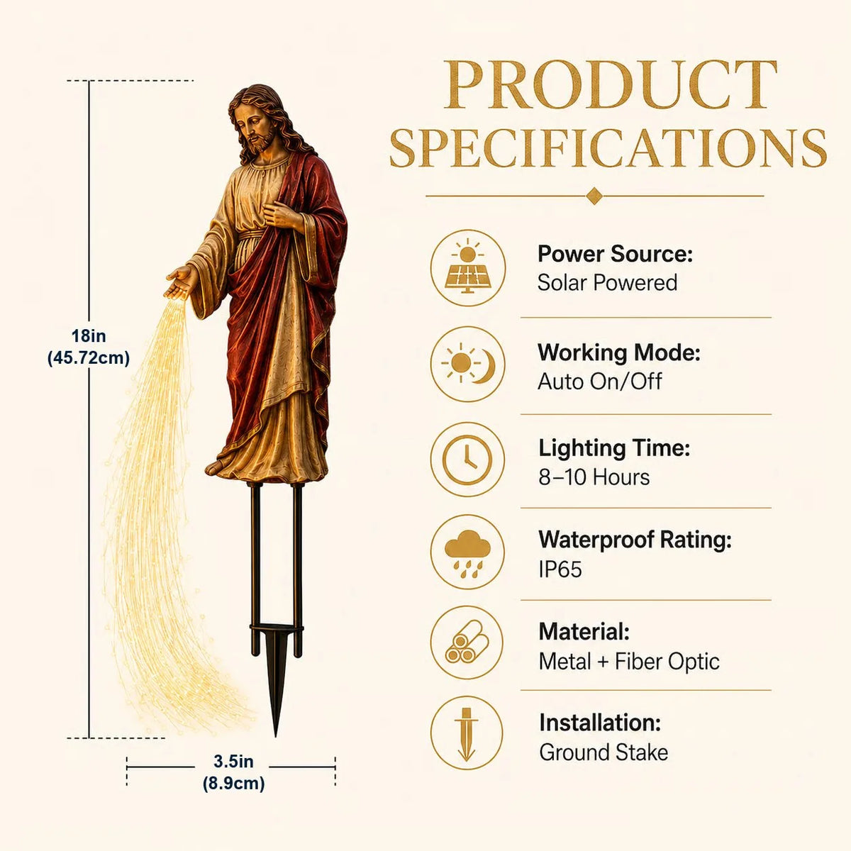 FaithGlow – Solar Jesus Fiber Optic Garden Light