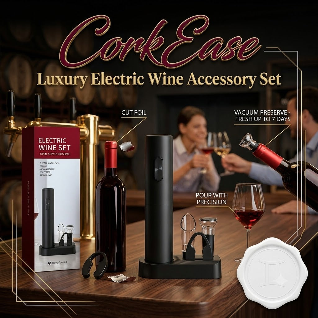 CorkEase – Luxury Electric Wine Accessory Set