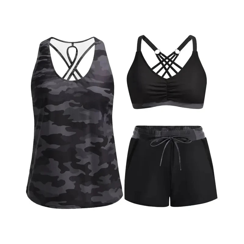 AquaFlex – 3-Piece Tummy Control Tankini Set