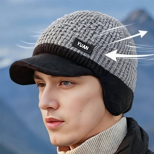 FrostFlex - Stretch Fit Windproof Winter Hat with Visor