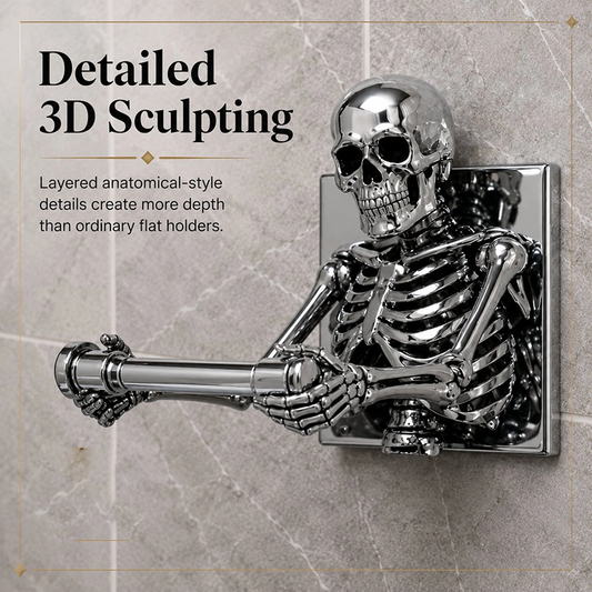 SkullHaven – Gothic Skeleton Toilet Paper Holder