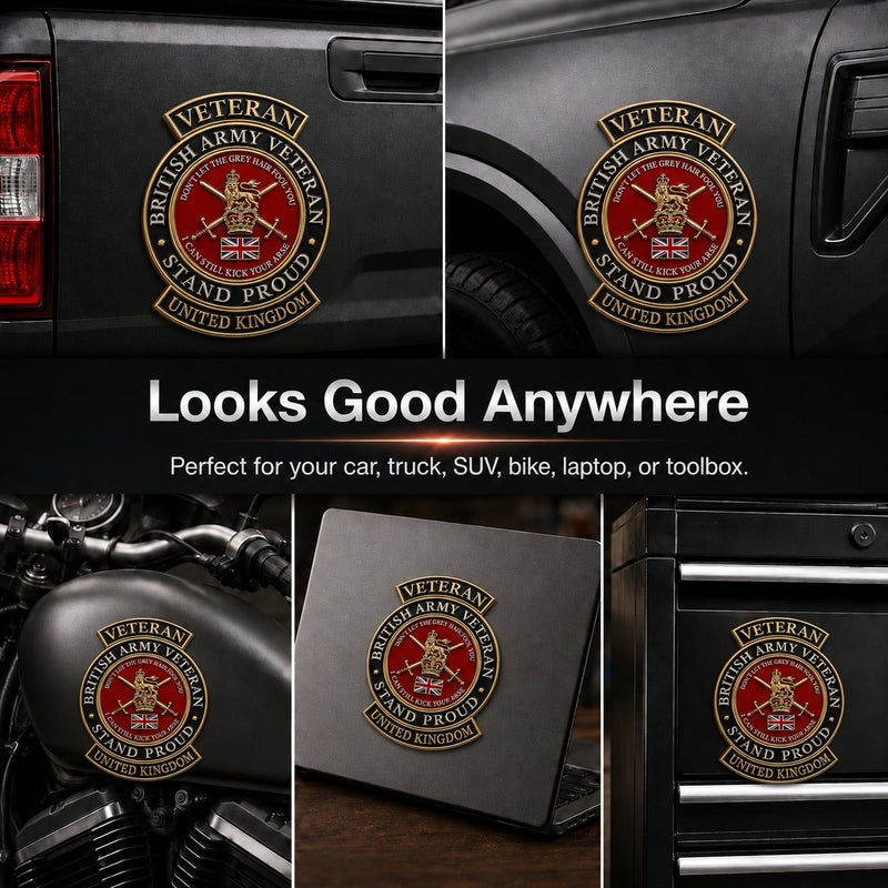 VeteranCrest – British Army “Stand Proud” Tribute Metal Car Emblem