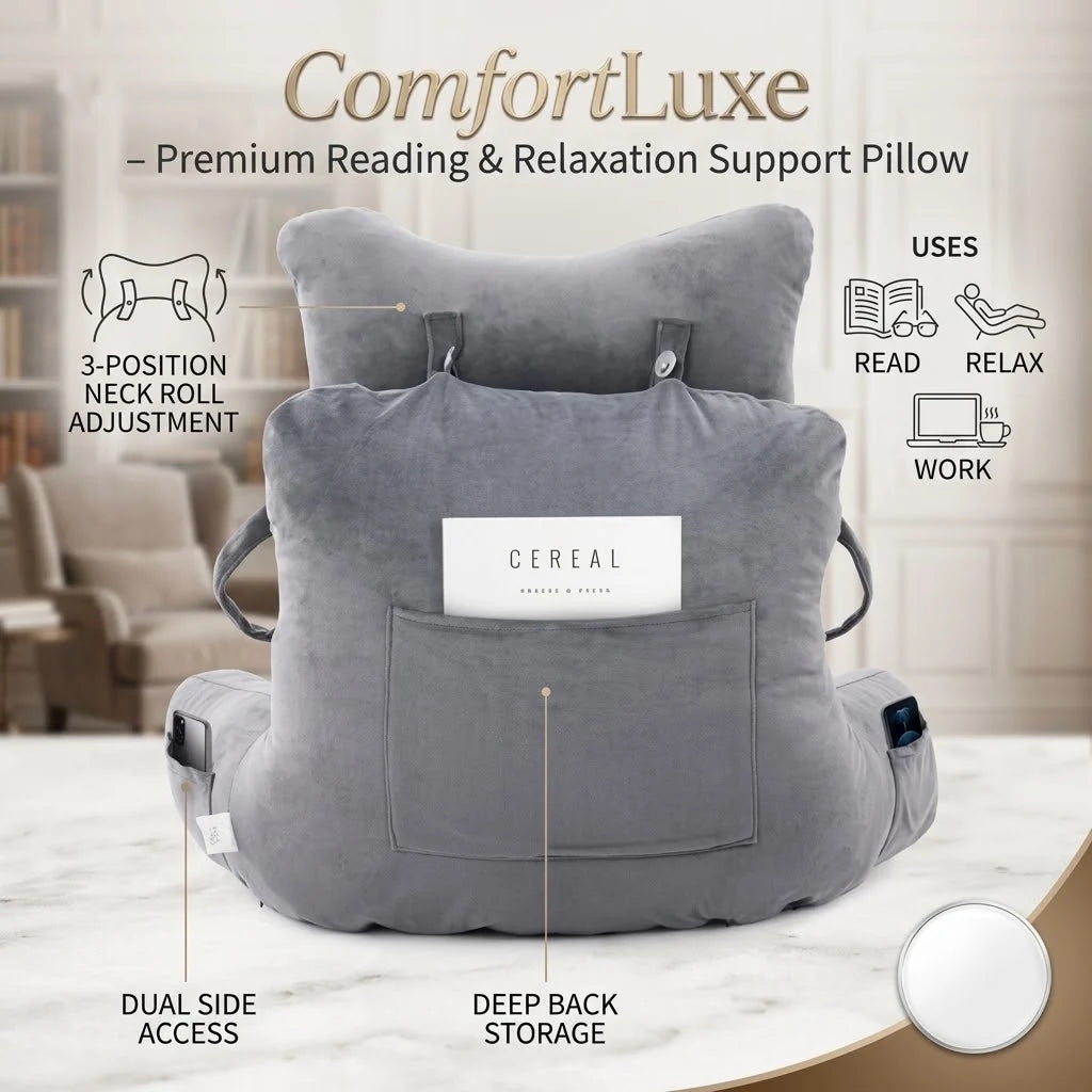 ComfortLuxe – Premium Reading & Relaxation Support Pillow