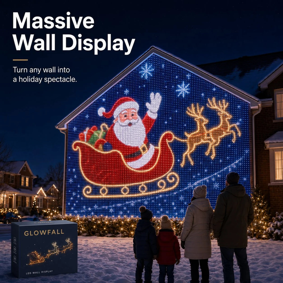 GlowGrid – Christmas LED House Net Curtain Lights