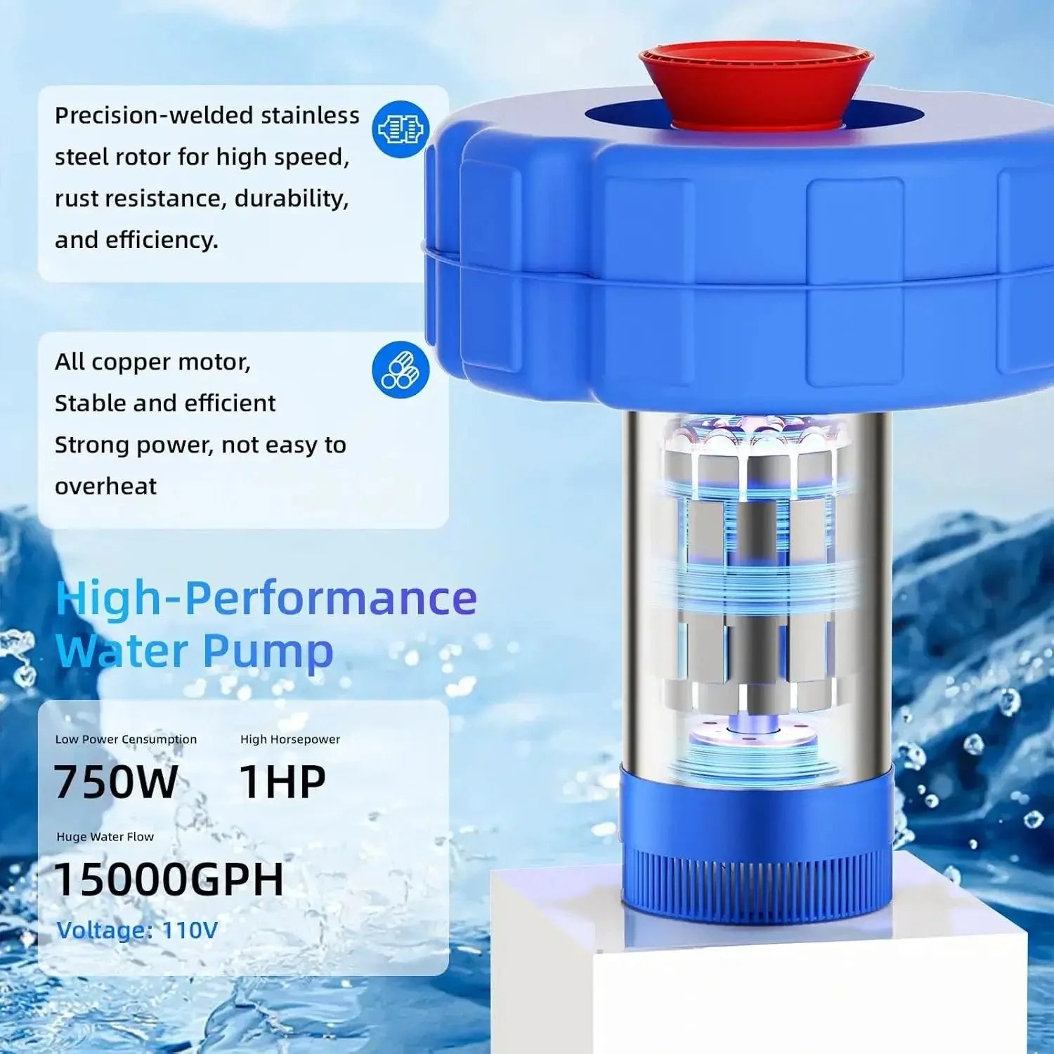 AquaFlow – 1HP High-Performance Pond Aerating Fountain
