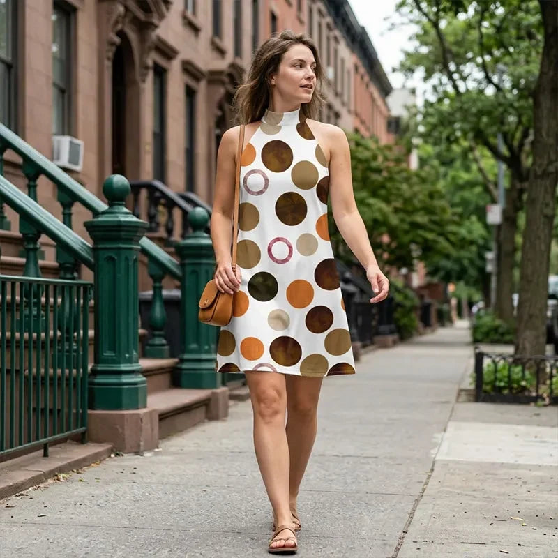 MuseCharm – Sleeveless Polka Dot Sundress
