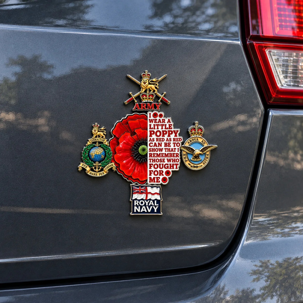 RemembranceDrive – British Armed Forces Poppy Car Emblem